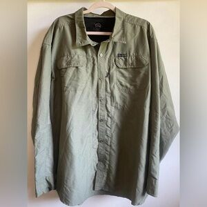 Men’s WRANGLER ATG Performance Utility Button Up Shirt Green Size 3XL
